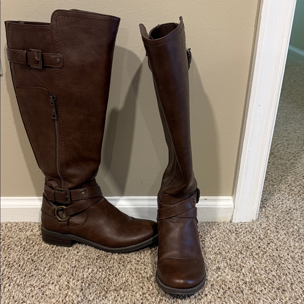 Guess Brown Knee-High Women's Boots, Wide Calf